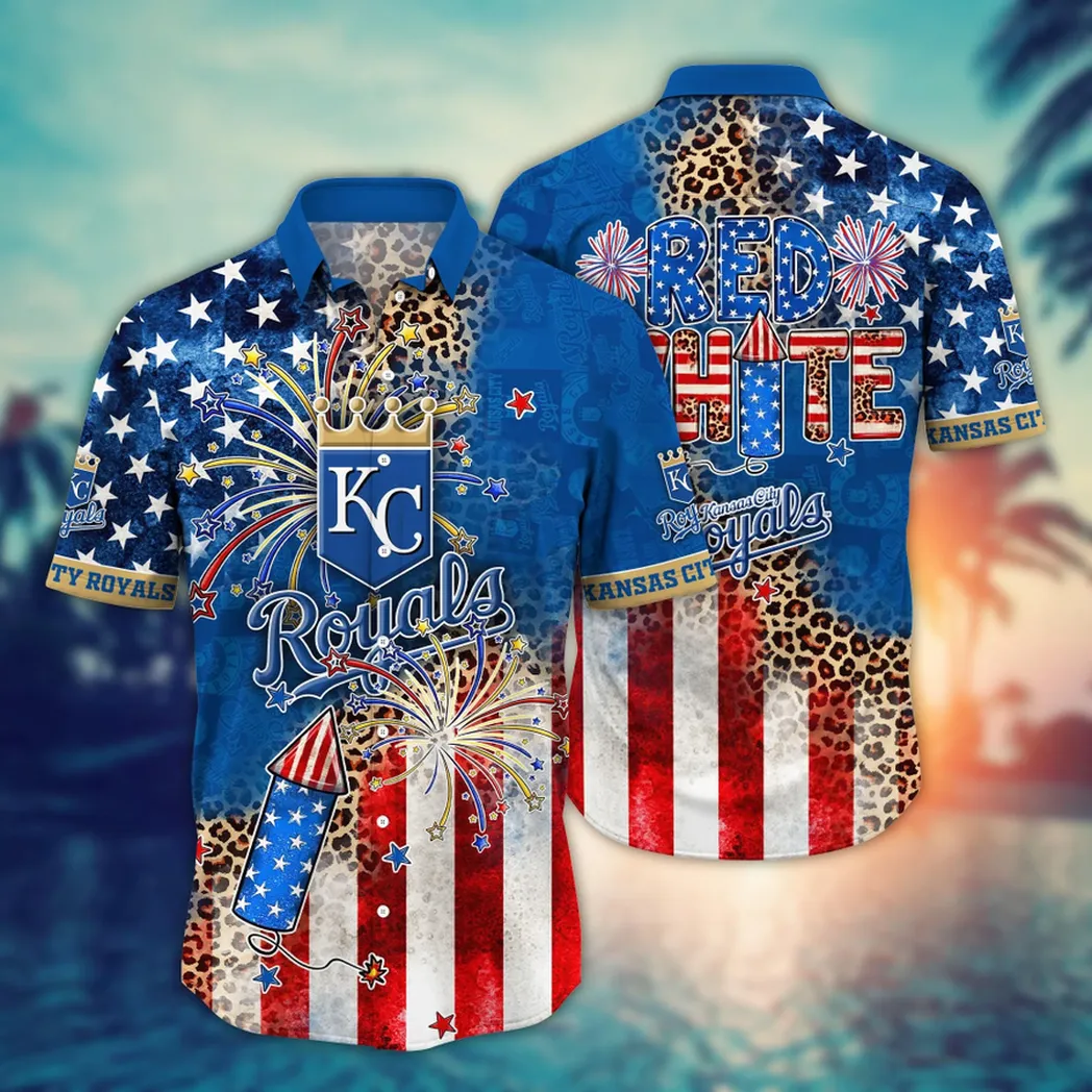 Kansas City Royals Fireworks & Stars Hawaiian Shirt