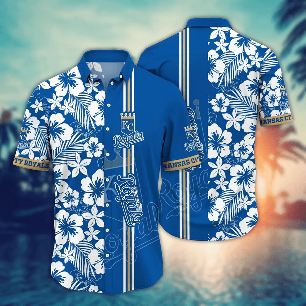 Kansas City Royals Floral Waves Hawaiian Shirt
