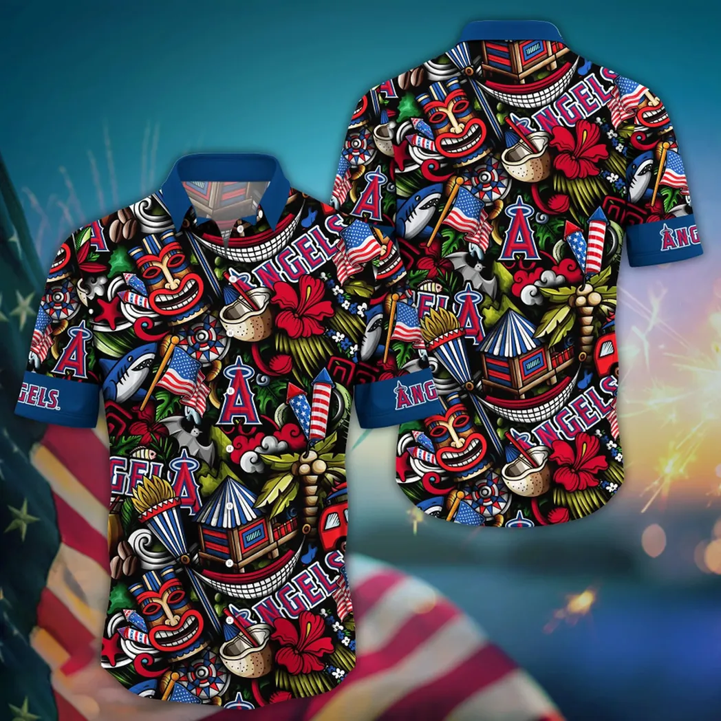 Los Angeles Angels Tiki Luau Hawaiian Shirt
