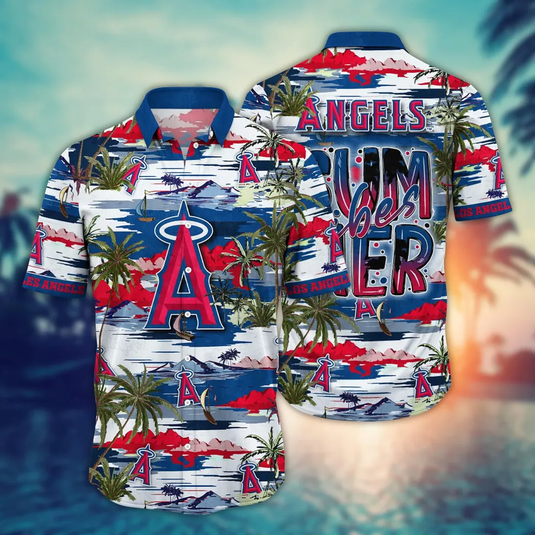 Los Angeles Angels Tropical Sunset Hawaiian Shirt