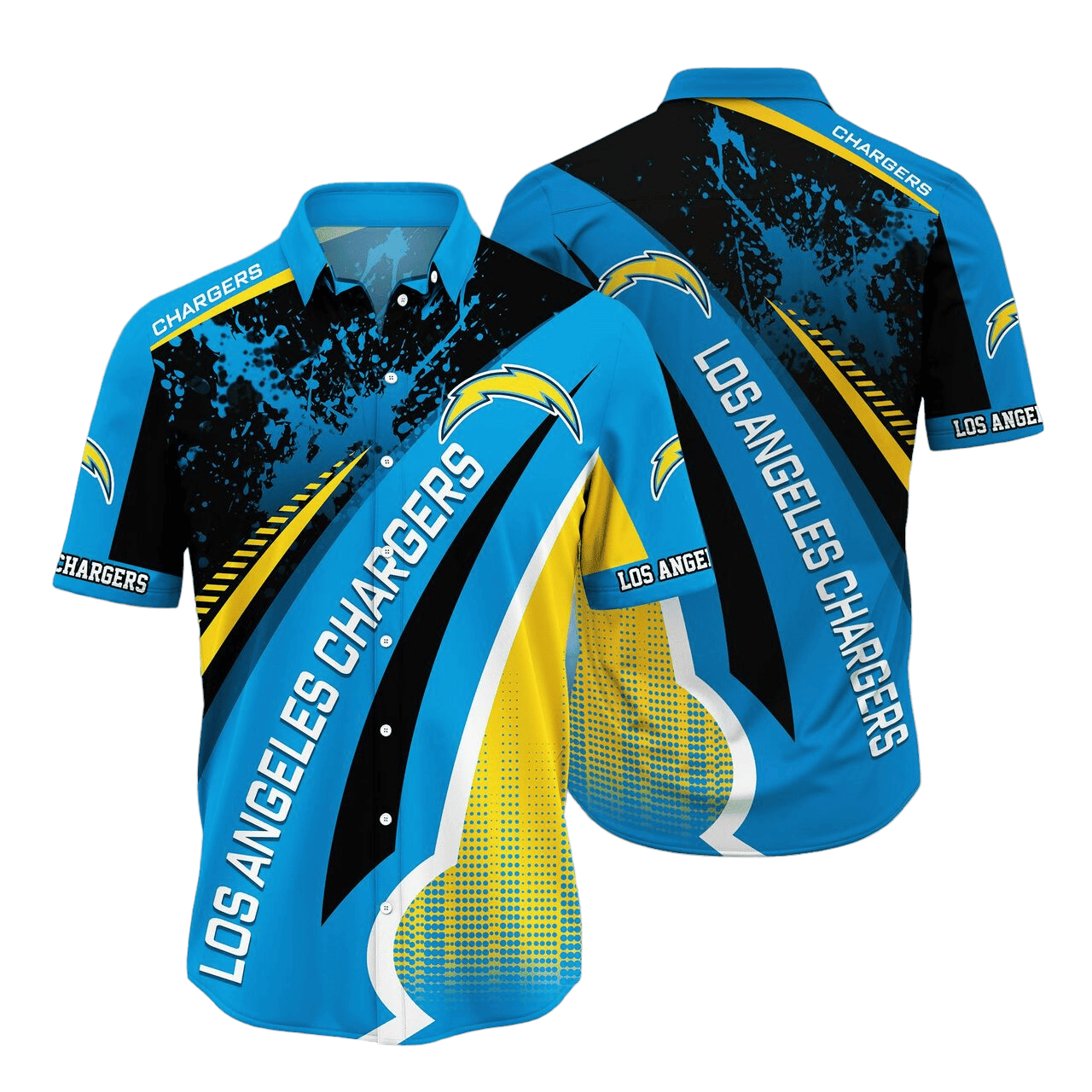 Los Angeles Chargers Lightning Streak Hawaiian Shirt