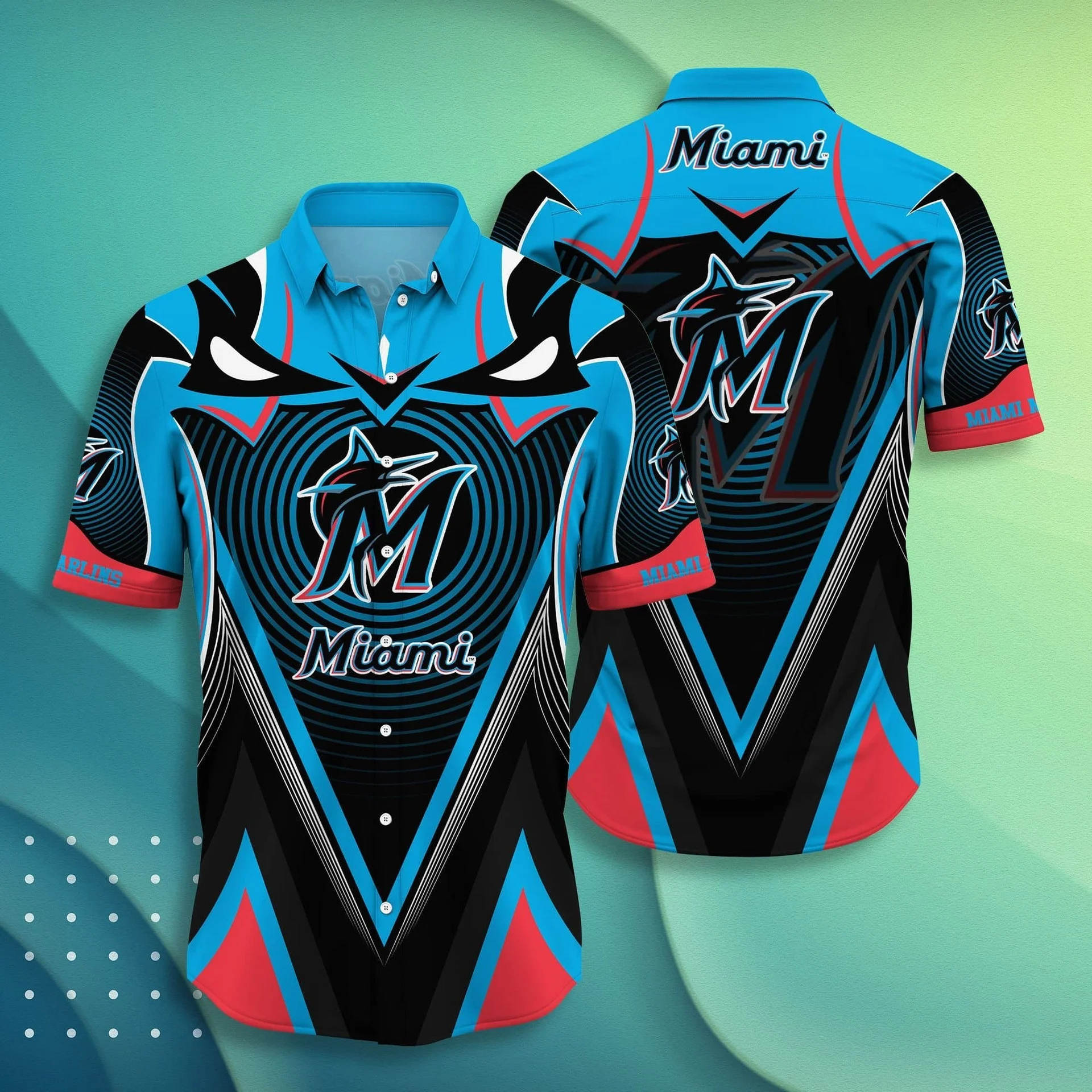 Miami Marlins Tribal Energy Hawaiian Shirt
