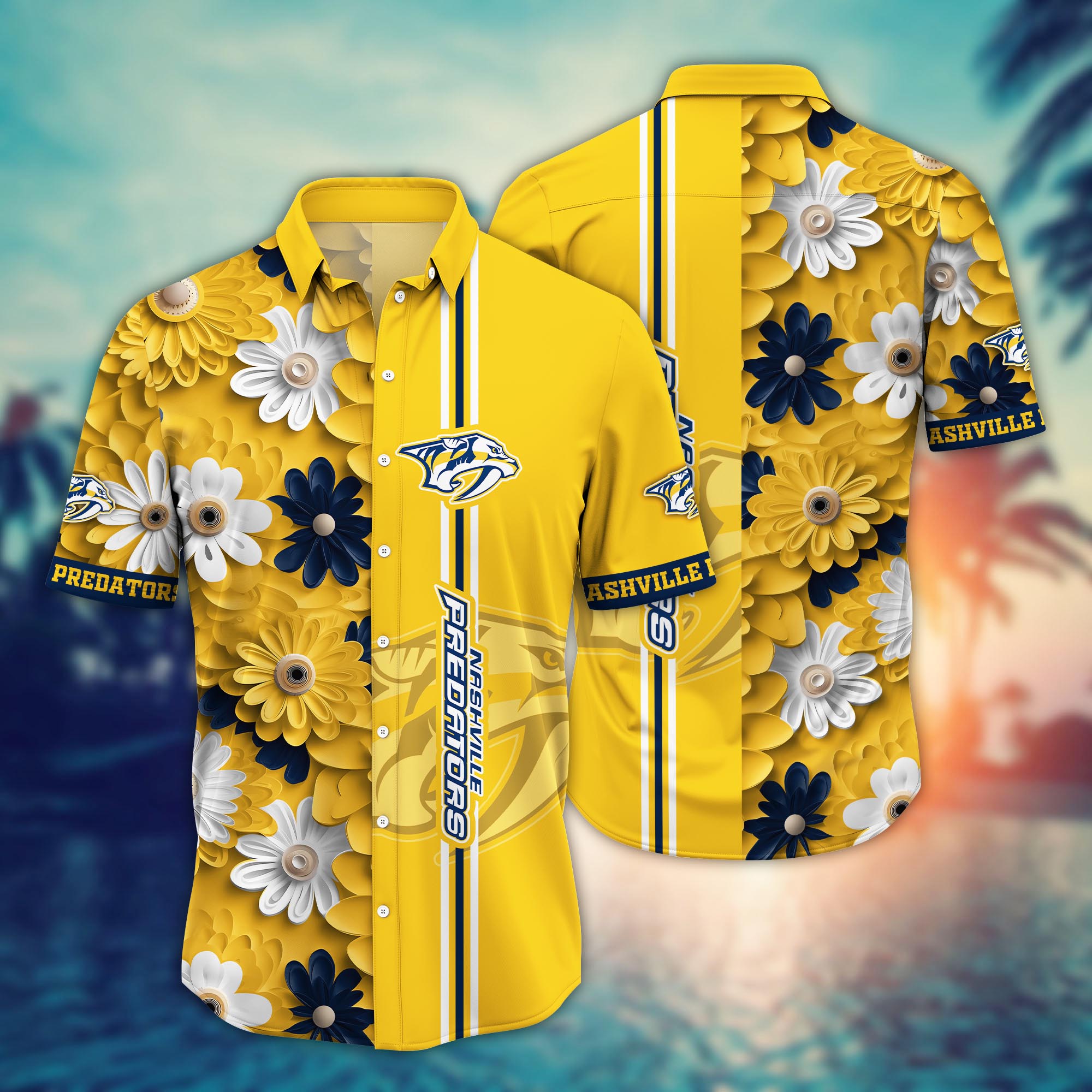 Nashville Predators Daisy Fresh Hawaiian Shirt