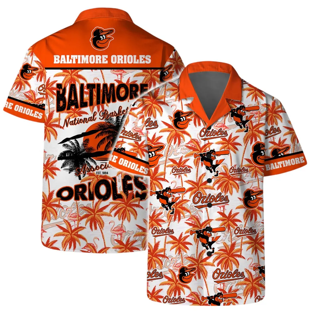 Baltimore Orioles Tropical Palms Hawaiian Shirt – TeeAloha
