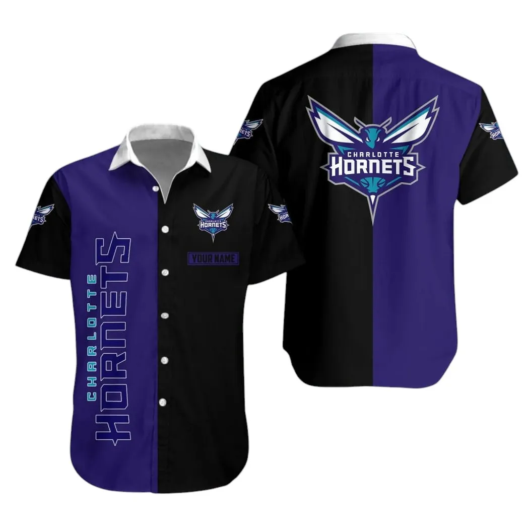 Charlotte Hornets Bold Split Hawaiian Shirt – TeeAloha