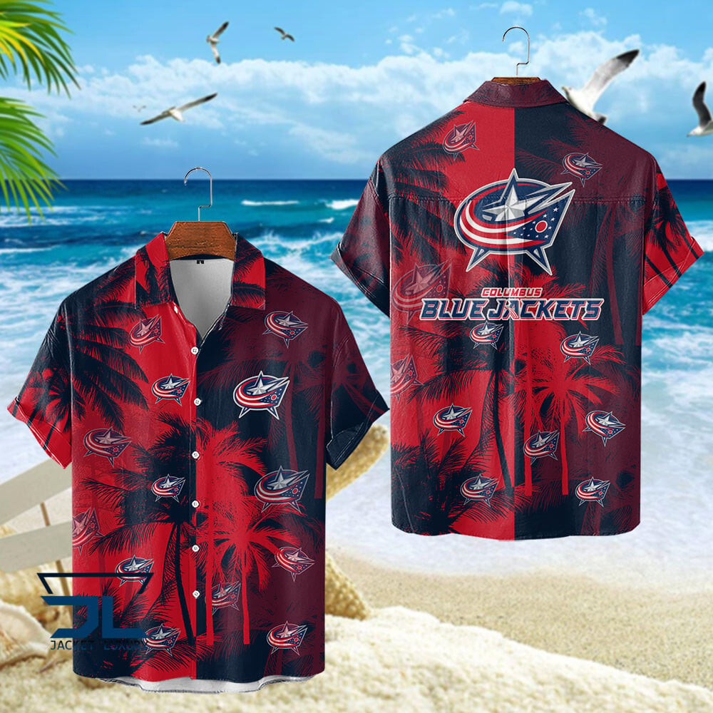Columbus Blue Jackets Red Palm Vibes Hawaiian Shirt – TeeAloha