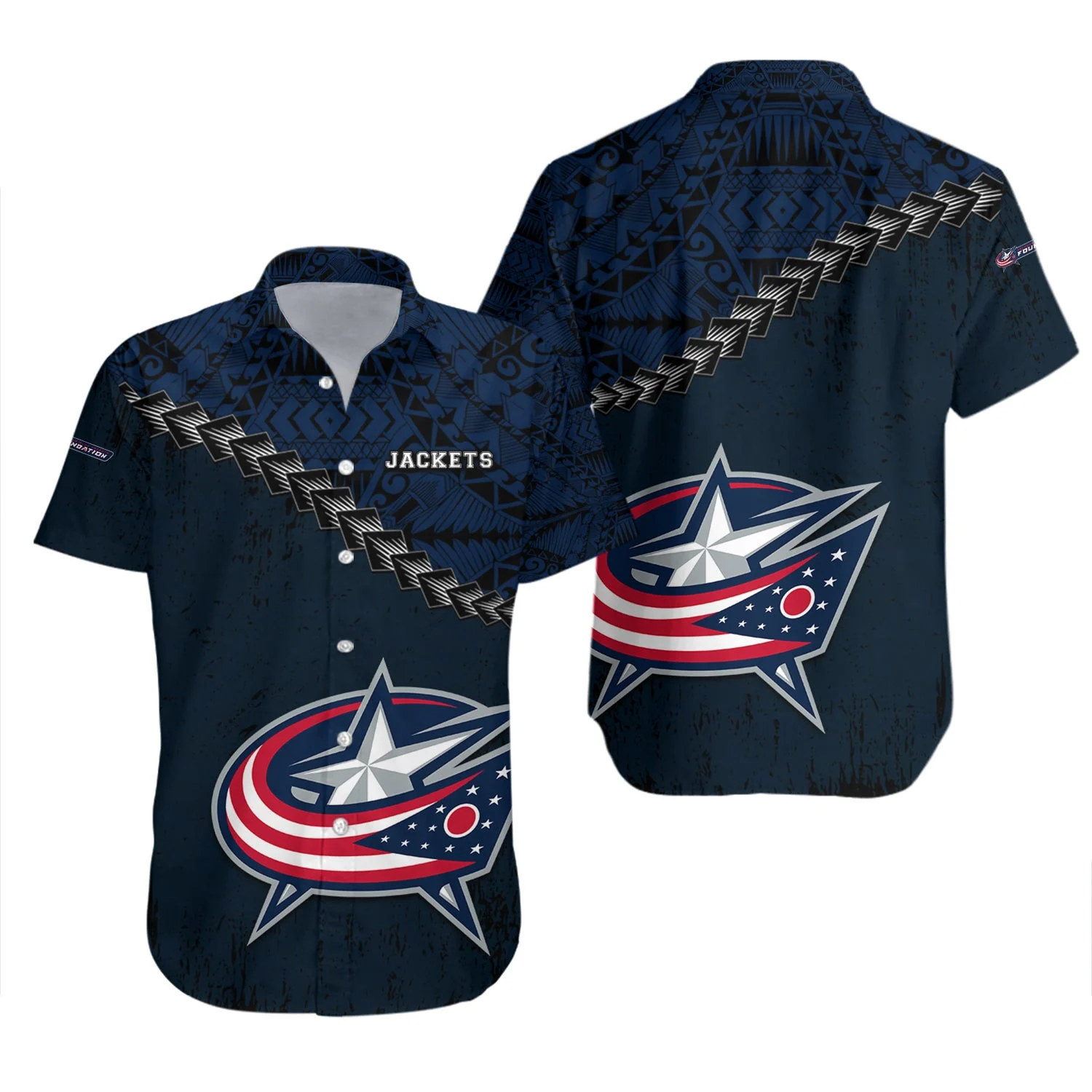 Columbus Blue Jackets Tribal Waves Hawaiian Shirt – TeeAloha