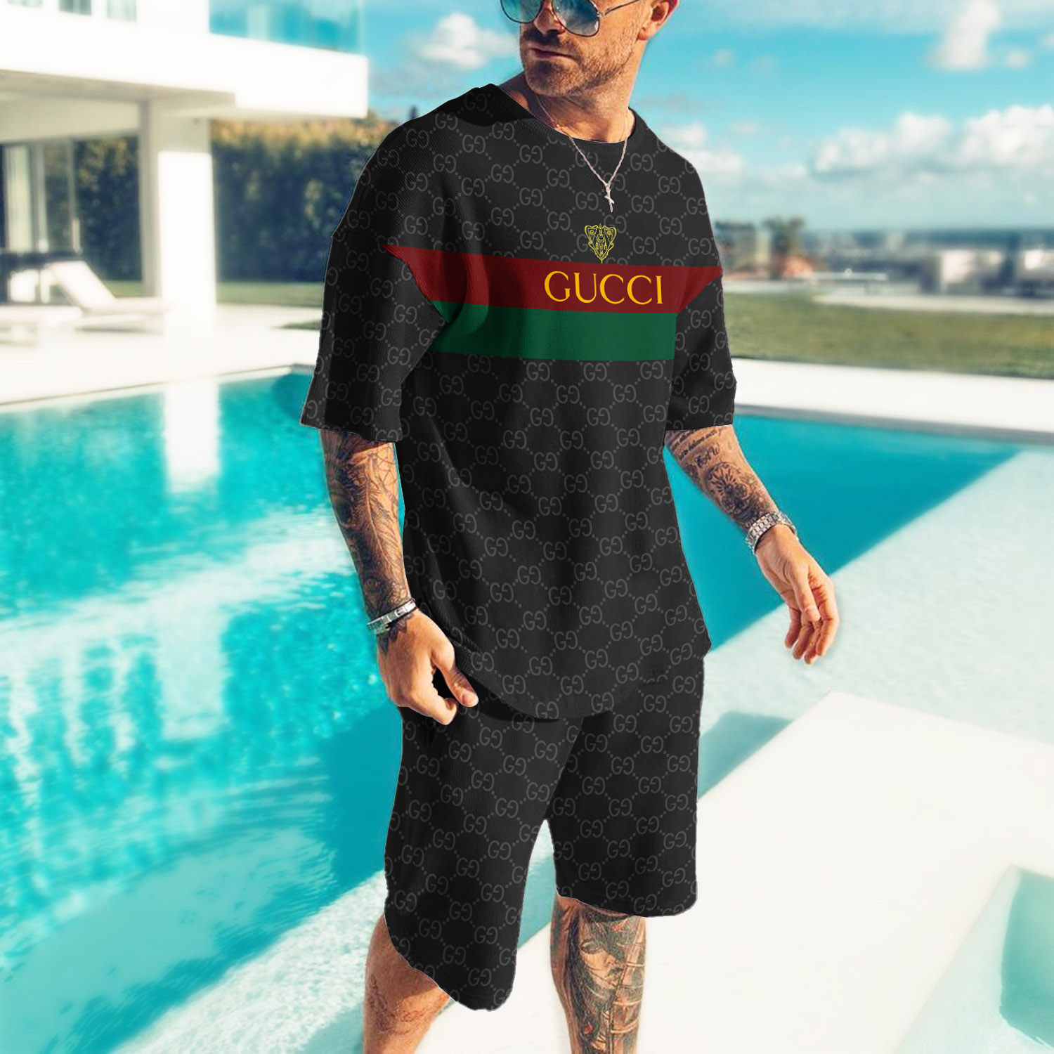 COMBO LUXURY T-SHIRT + SHORT –3D-2025 SKT-TX-RDG00230556