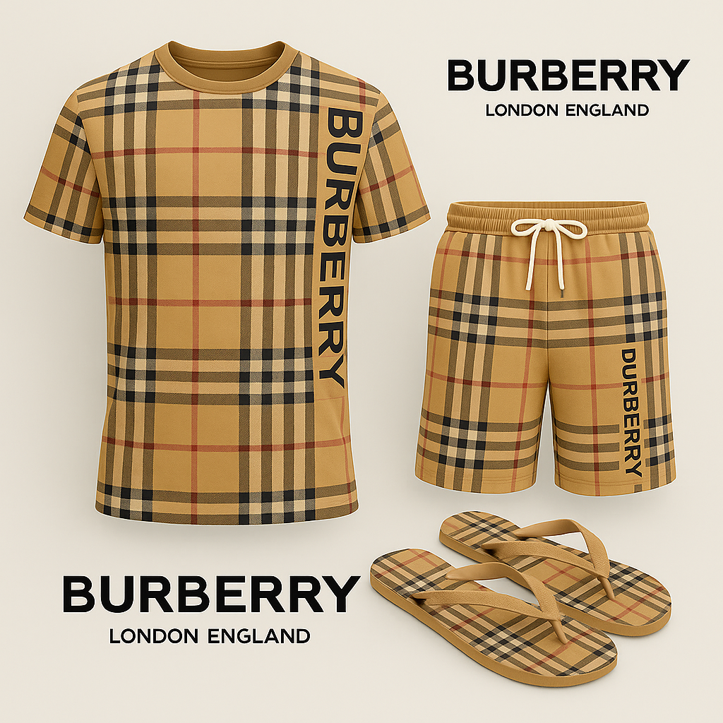 COMBO LUXURY T-SHIRT + SHORT + Flip Flop-2025 LX-TSSD2025025