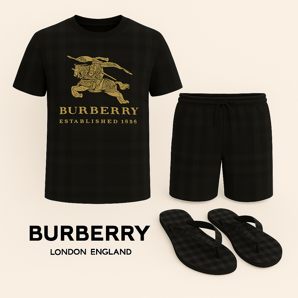 COMBO LUXURY T-SHIRT + SHORT + Flip Flop-2025 LX-TSSD2025027