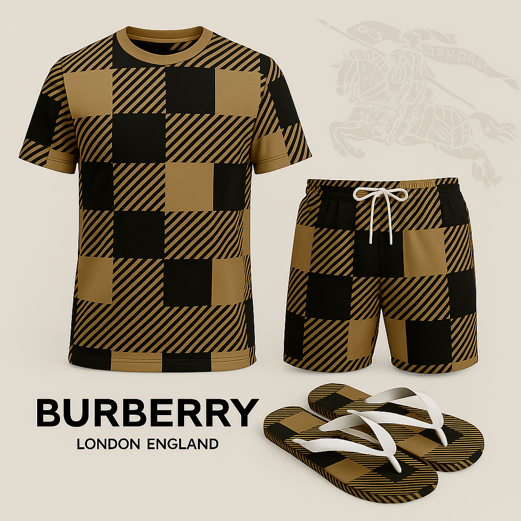 COMBO LUXURY T-SHIRT + SHORT + Flip Flop-2025 LX-TSSD2025029