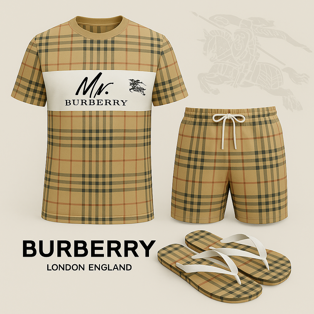 COMBO LUXURY T-SHIRT + SHORT + Flip Flop-2025 LX-TSSD2025030