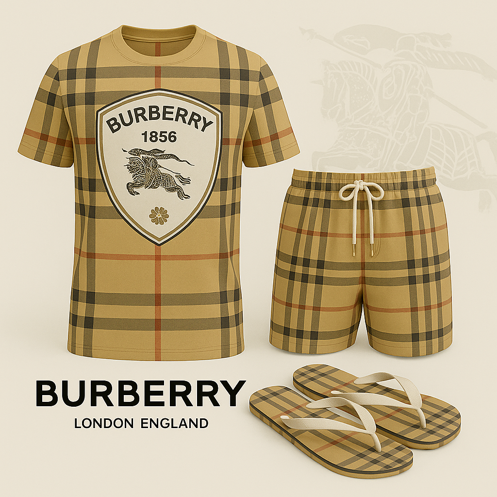 COMBO LUXURY T-SHIRT + SHORT + Flip Flop-2025 LX-TSSD2025032