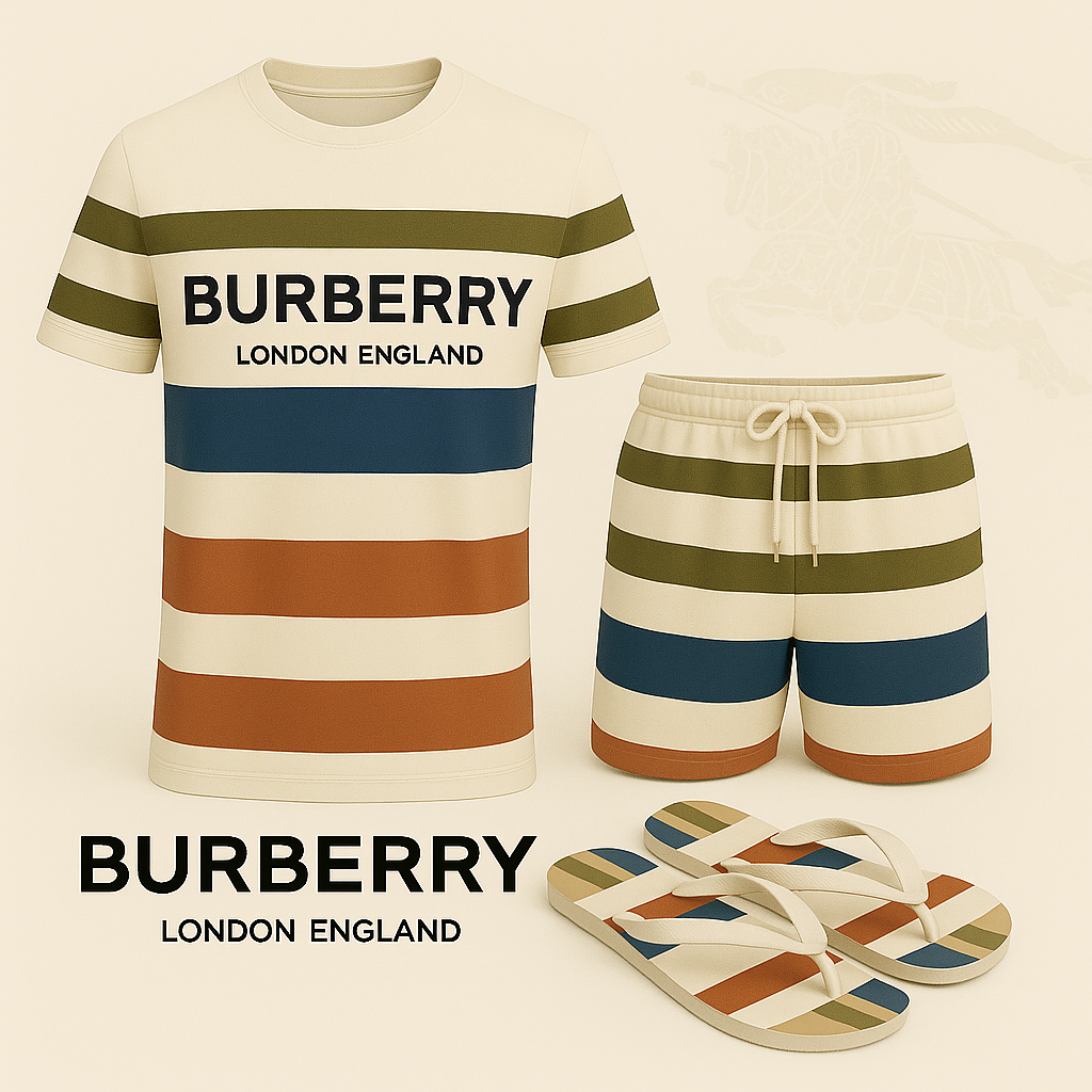 COMBO LUXURY T-SHIRT + SHORT + Flip Flop-2025 LX-TSSD2025033