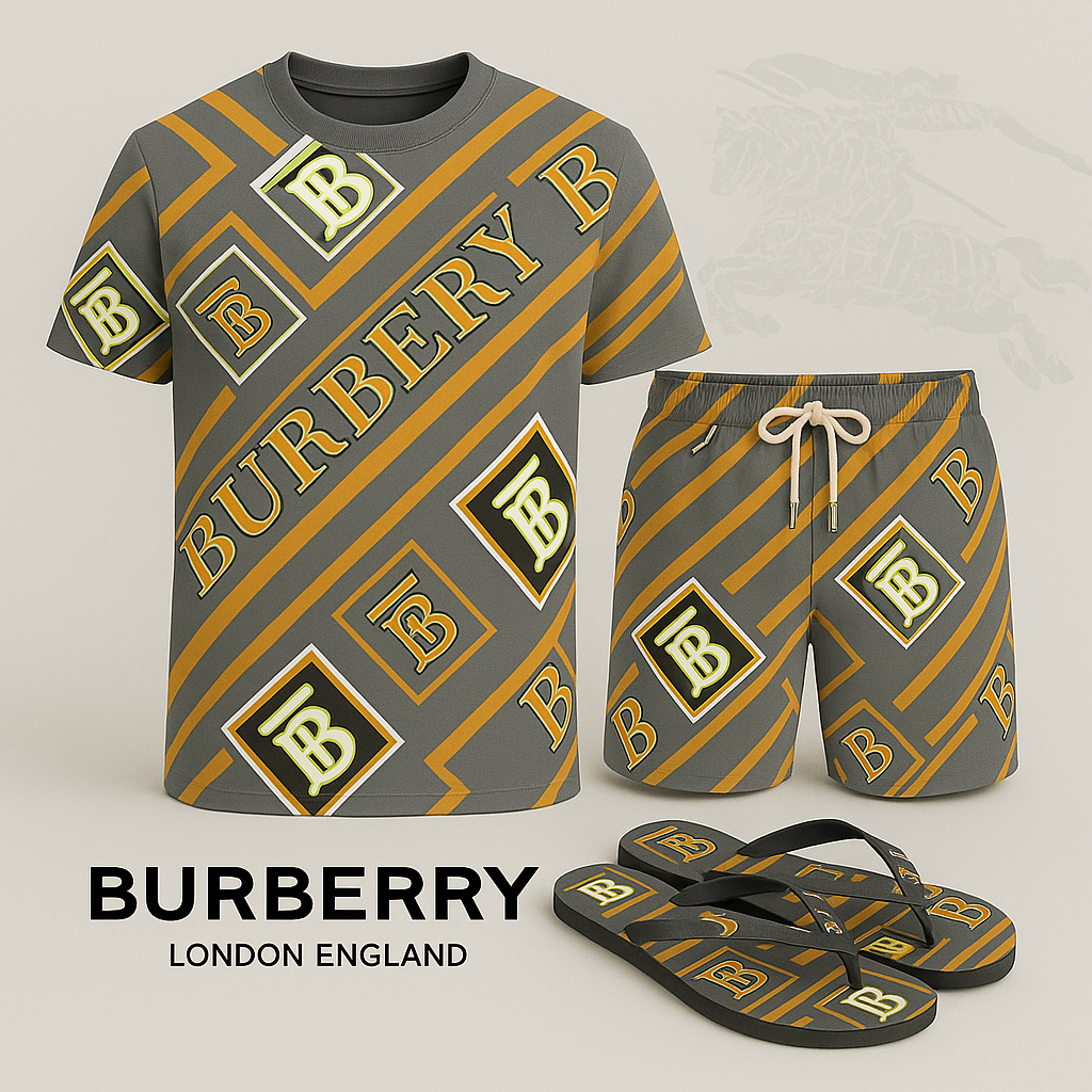 COMBO LUXURY T-SHIRT + SHORT + Flip Flop-2025 LX-TSSD2025036