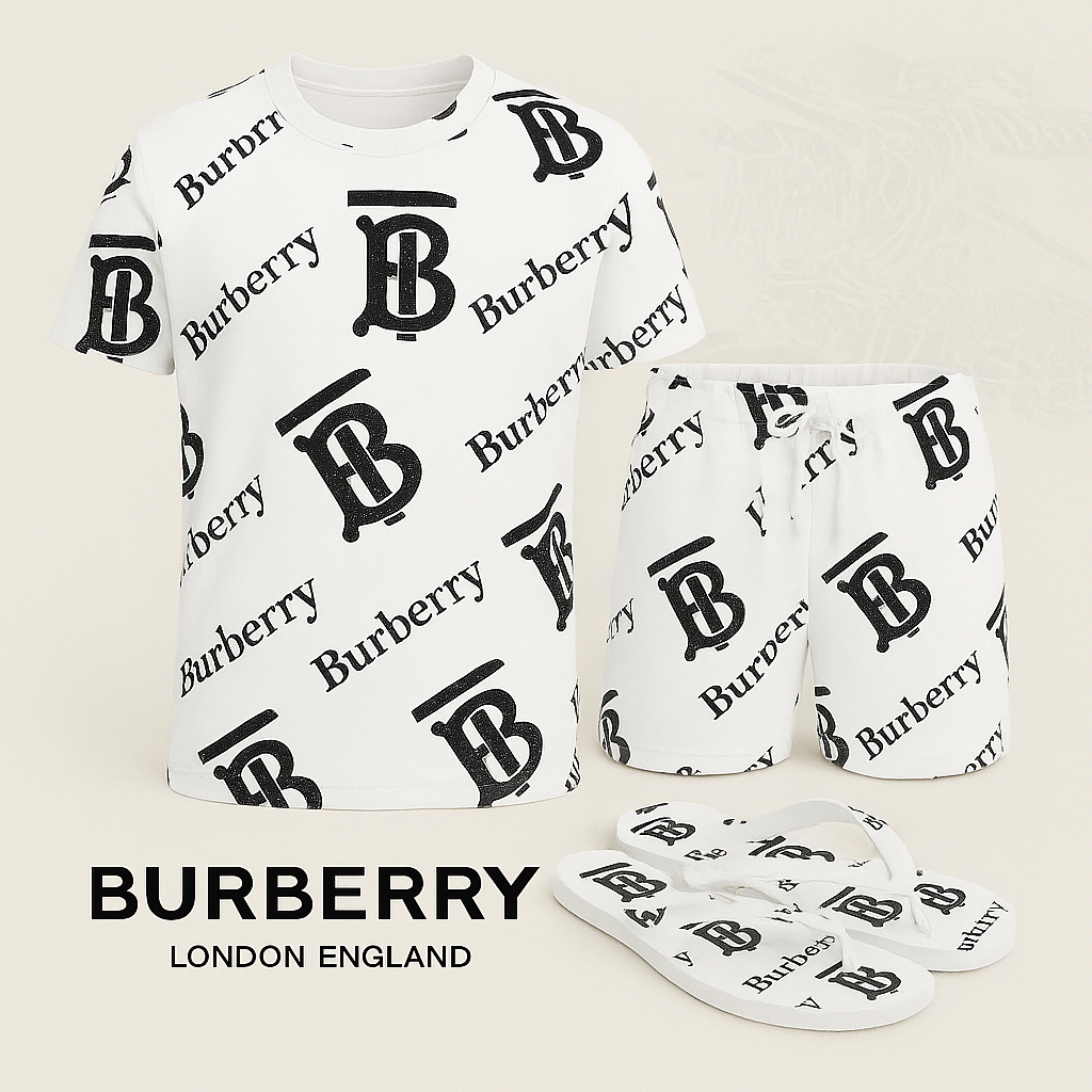 COMBO LUXURY T-SHIRT + SHORT + Flip Flop-2025 LX-TSSD2025040