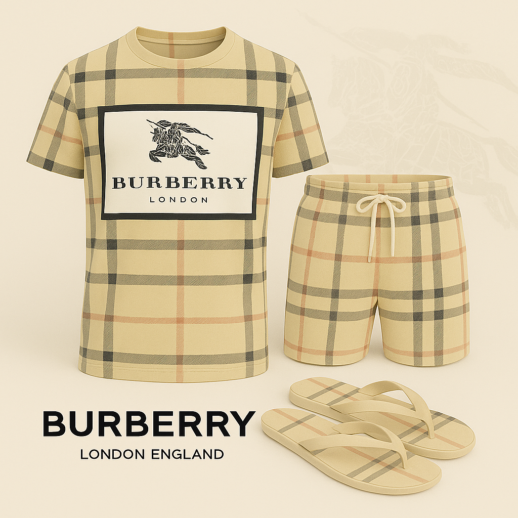 COMBO LUXURY T-SHIRT + SHORT + Flip Flop-2025 LX-TSSD2025042