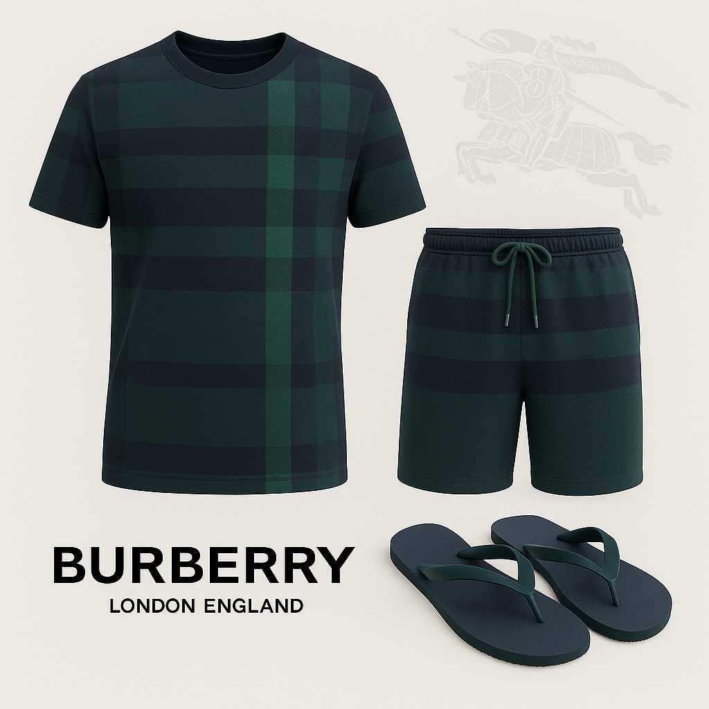 COMBO LUXURY T-SHIRT + SHORT + Flip Flop-2025 LX-TSSD2025043