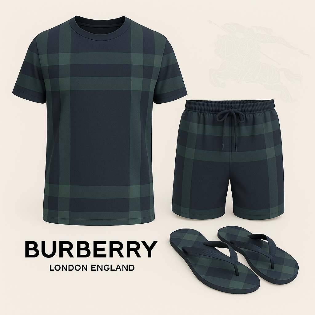 COMBO LUXURY T-SHIRT + SHORT + Flip Flop-2025 LX-TSSD2025047