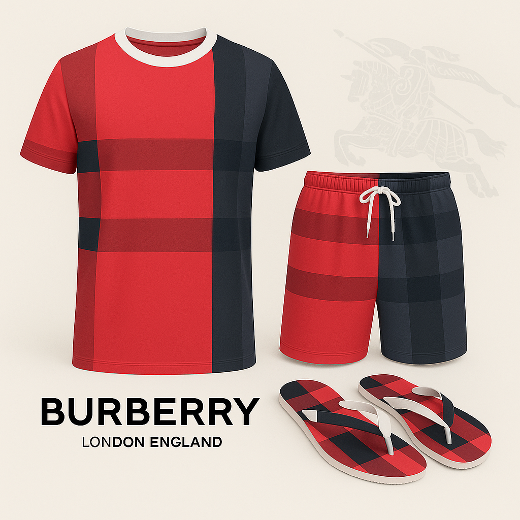 COMBO LUXURY T-SHIRT + SHORT + Flip Flop-2025 LX-TSSD2025050