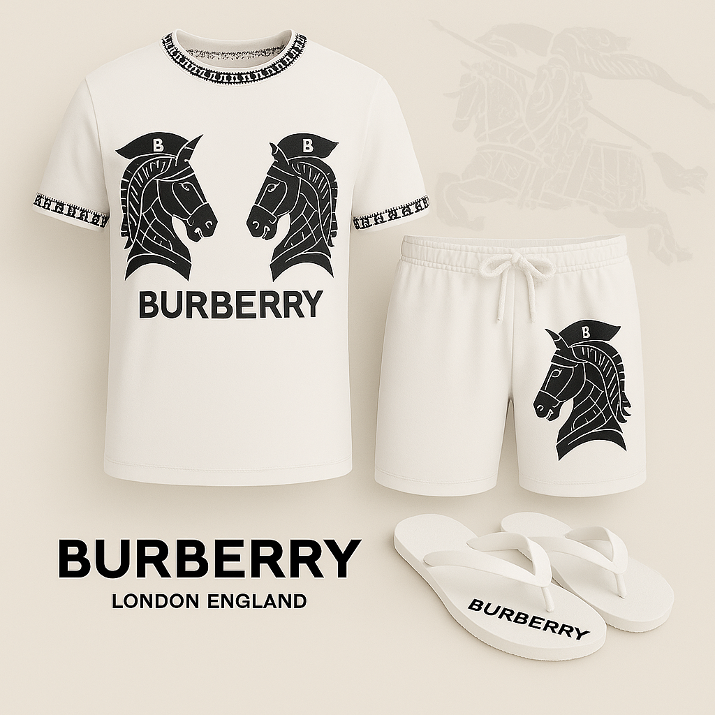 COMBO LUXURY T-SHIRT + SHORT + Flip Flop-2025 LX-TSSD2025053