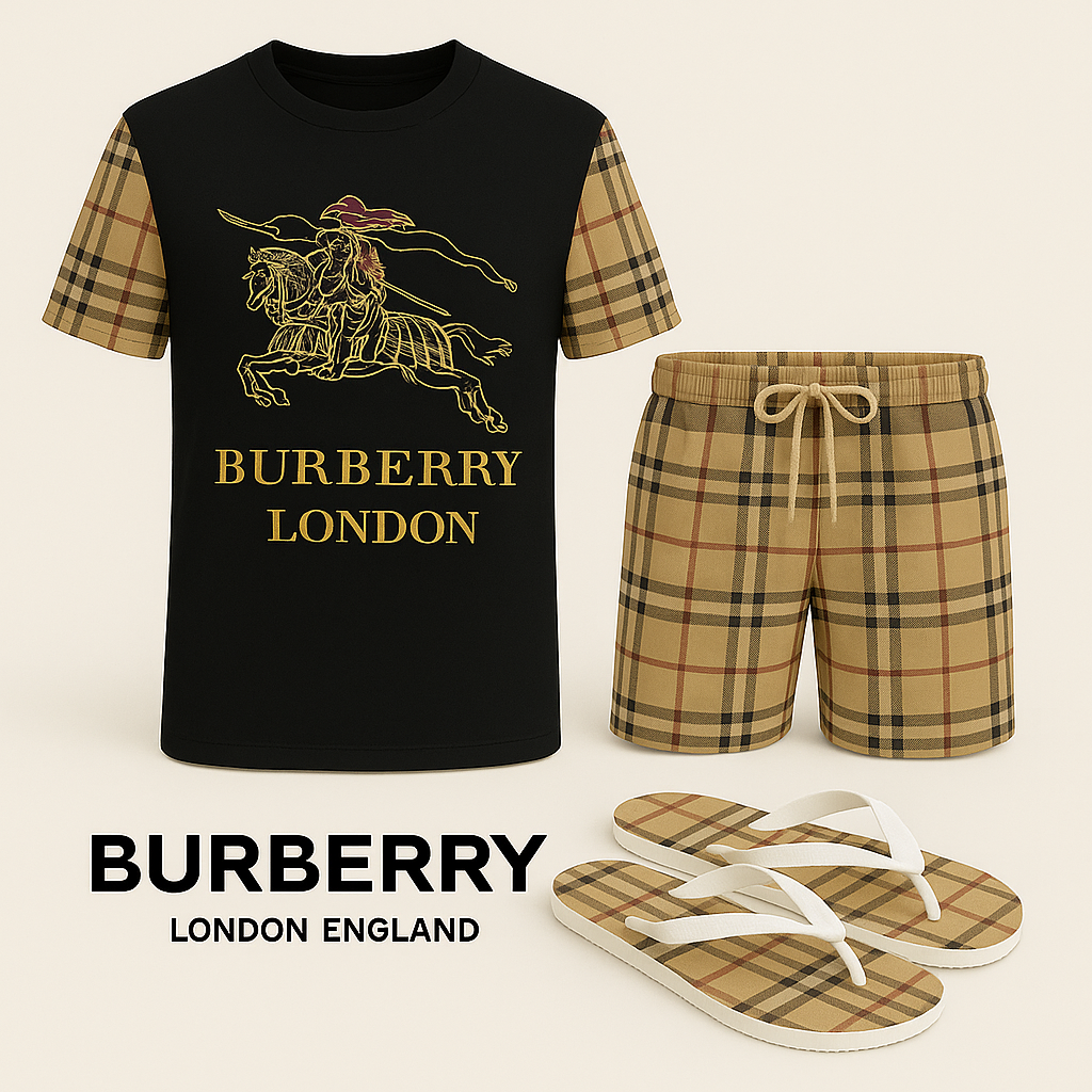 COMBO LUXURY T-SHIRT + SHORT + Flip Flop-2025 LX-TSSD2025058
