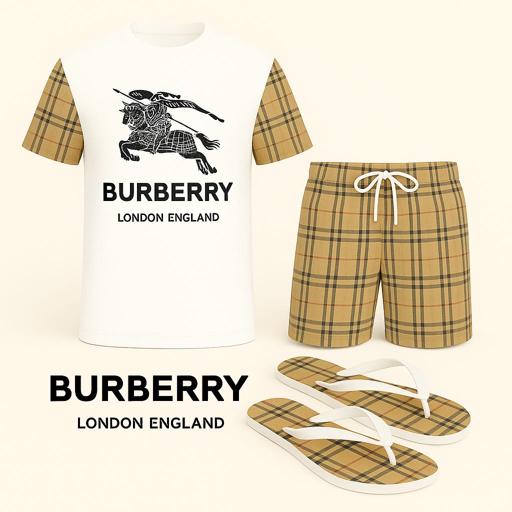 COMBO LUXURY T-SHIRT + SHORT + Flip Flop-2025 LX-TSSD2025059