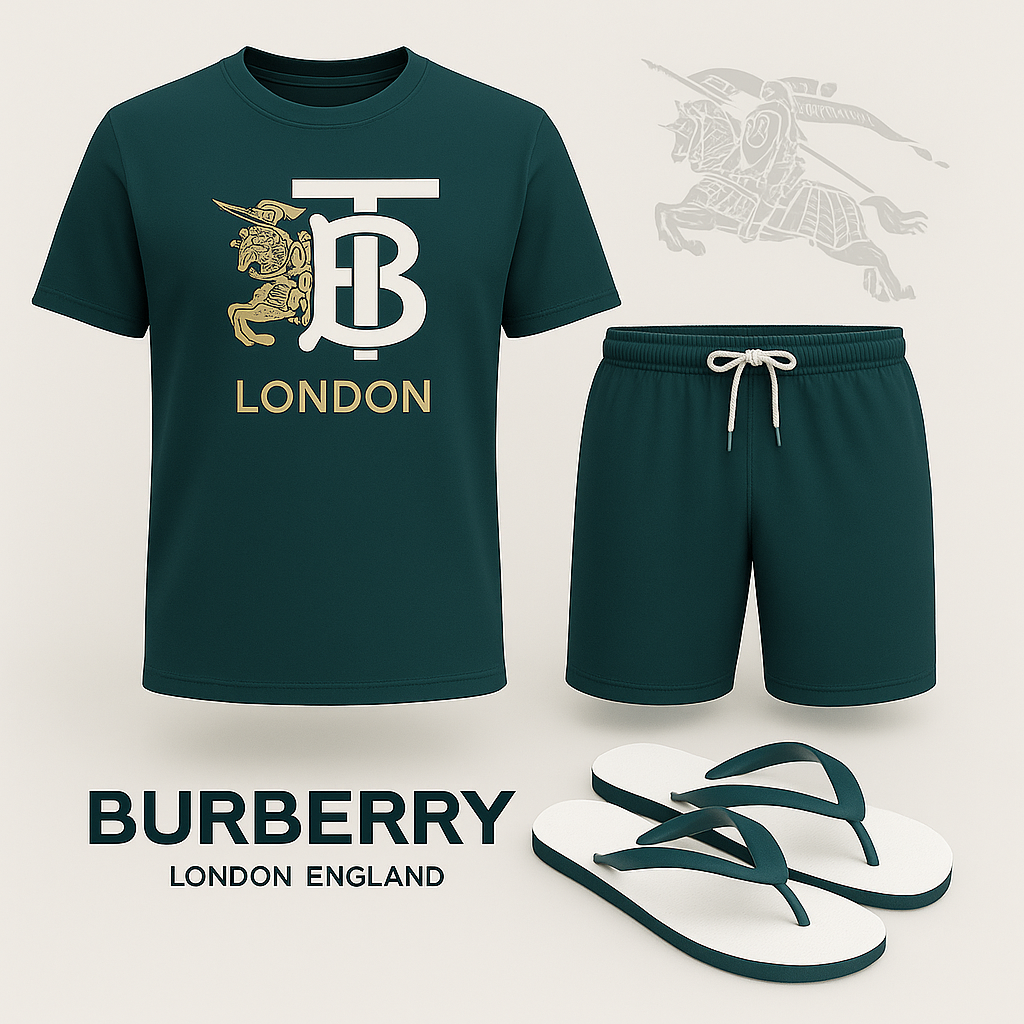 COMBO LUXURY T-SHIRT + SHORT + Flip Flop-2025 LX-TSSD2025070