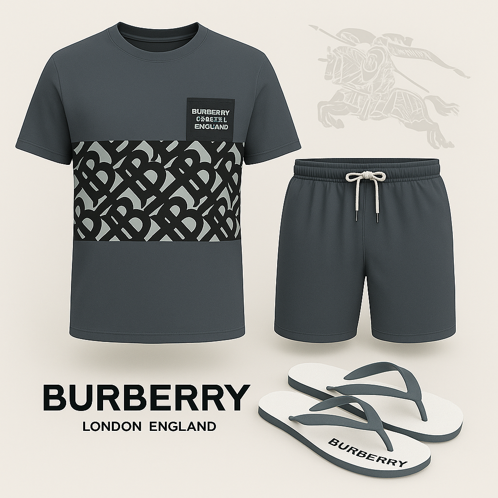 COMBO LUXURY T-SHIRT + SHORT + Flip Flop-2025 LX-TSSD2025071