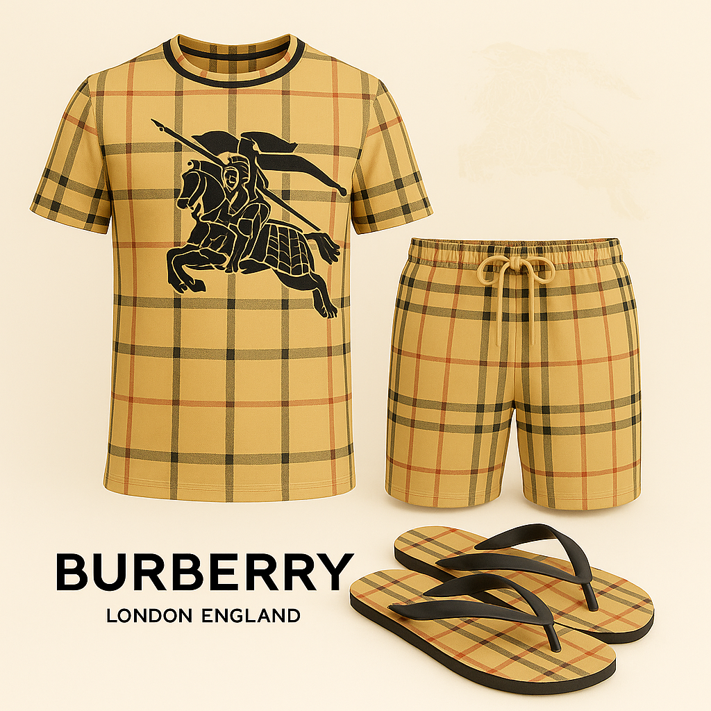 COMBO LUXURY T-SHIRT + SHORT + Flip Flop-2025 LX-TSSD2025074