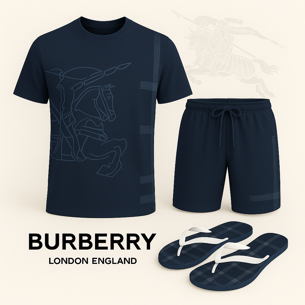 COMBO LUXURY T-SHIRT + SHORT + Flip Flop-2025 LX-TSSD2025075