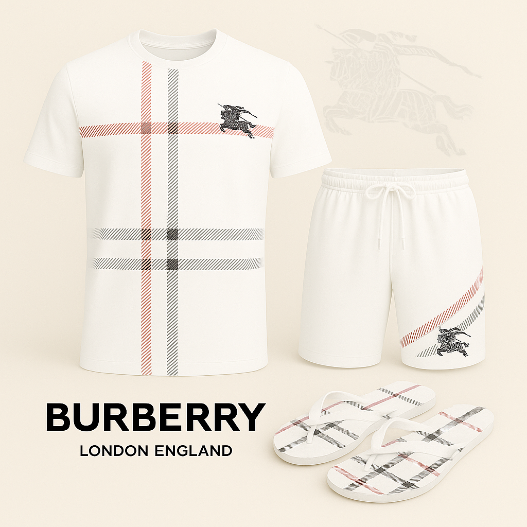 COMBO LUXURY T-SHIRT + SHORT + Flip Flop-2025 LX-TSSD2025076