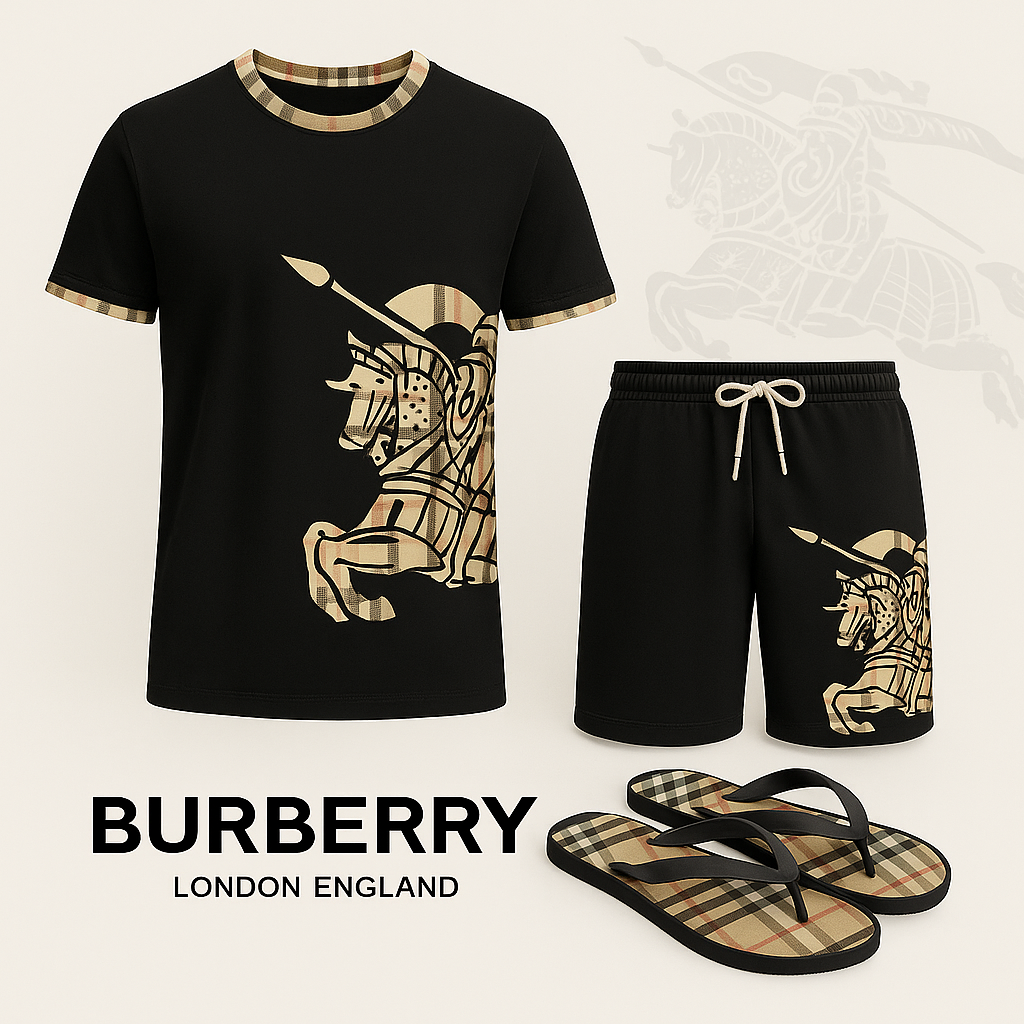 COMBO LUXURY T-SHIRT + SHORT + Flip Flop-2025 LX-TSSD202508