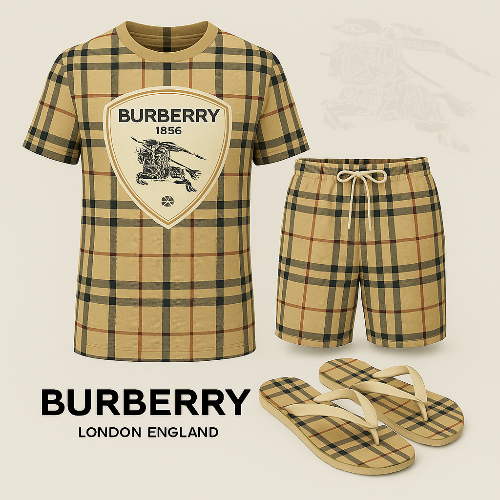 COMBO LUXURY T-SHIRT + SHORT + Flip Flop-2025 LX-TSSD2025082