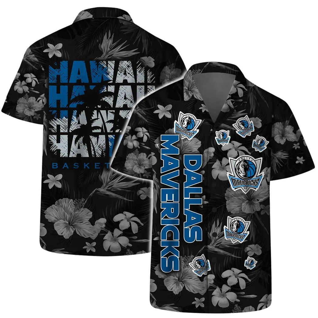 Dallas Mavericks Floral Blackout Hawaiian Shirt – TeeAloha