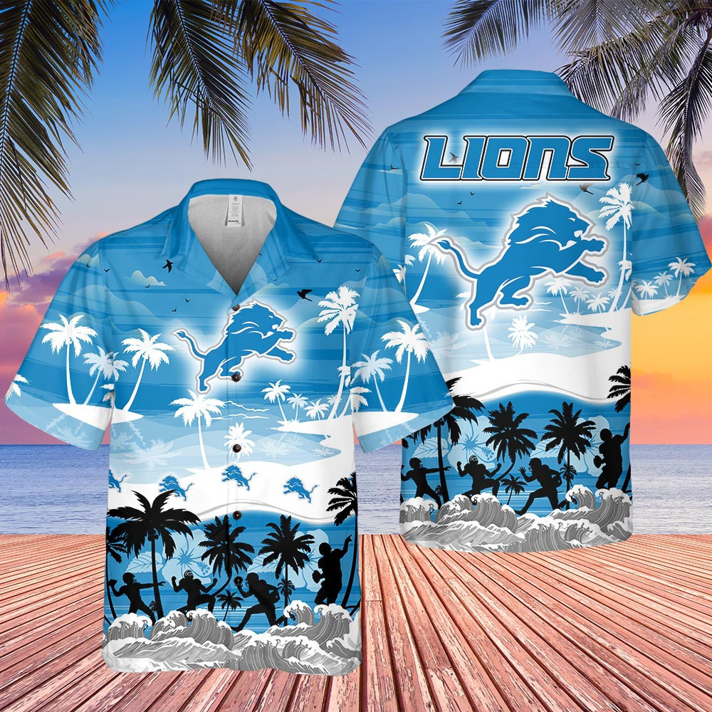 Detroit Lions Sunset Shores Hawaiian Shirt – TeeAloha