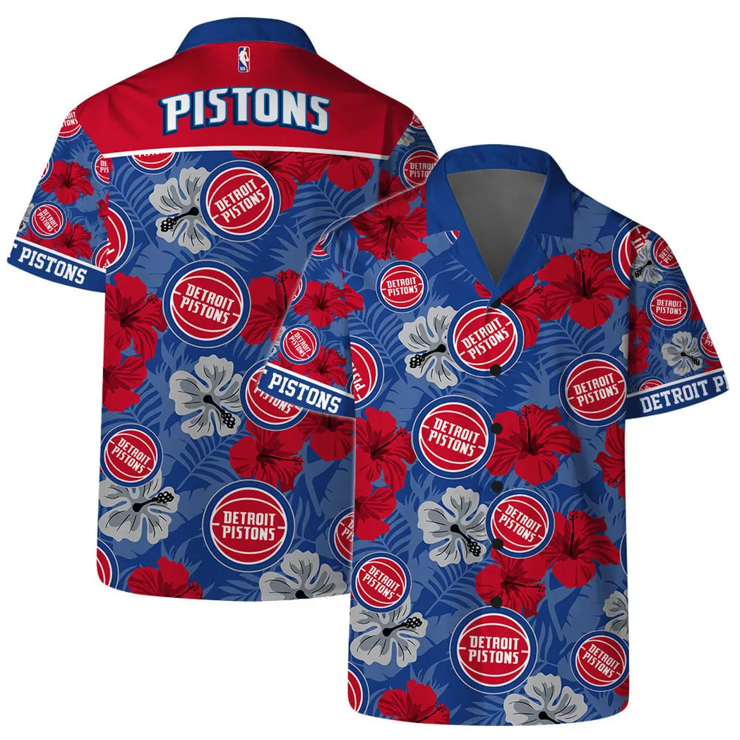 Detroit Pistons Hibiscus Heat Hawaiian Shirt – TeeAloha
