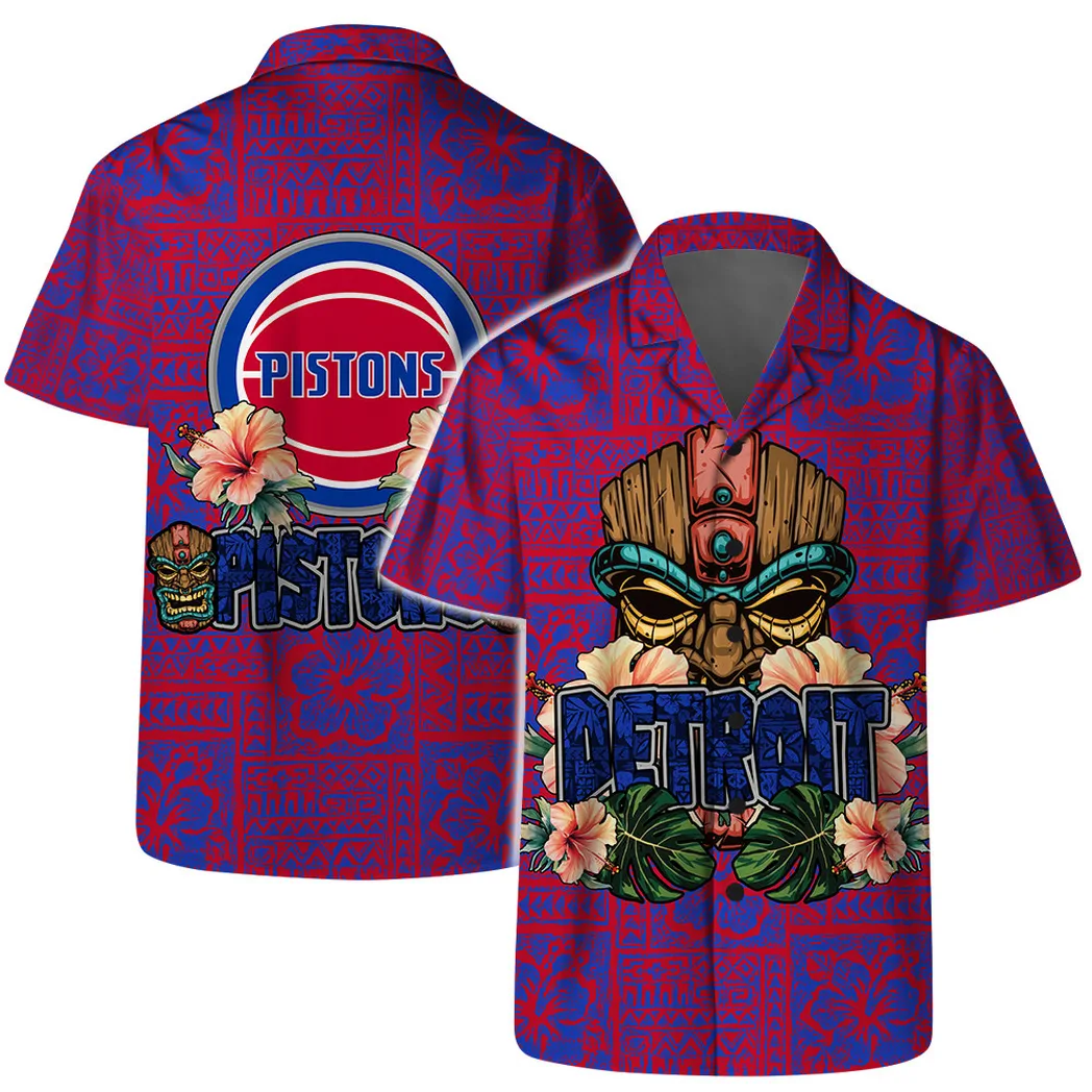 Detroit Pistons Tiki Vibes Hawaiian Shirt – TeeAloha