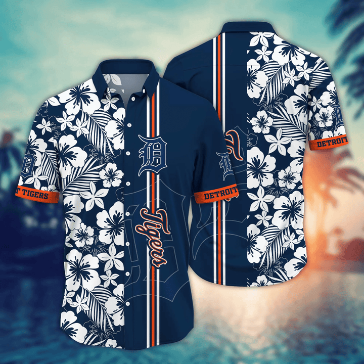 Detroit Tigers Classic Hibiscus Floral Hawaiian Shirt – TeeAloha