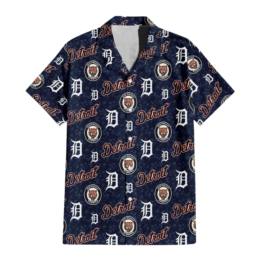 Detroit Tigers Logo Collage Hawaiian Shirt – TeeAloha