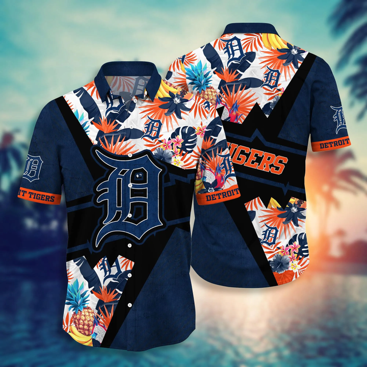 Detroit Tigers Tropical Color Block Hawaiian Shirt – TeeAloha