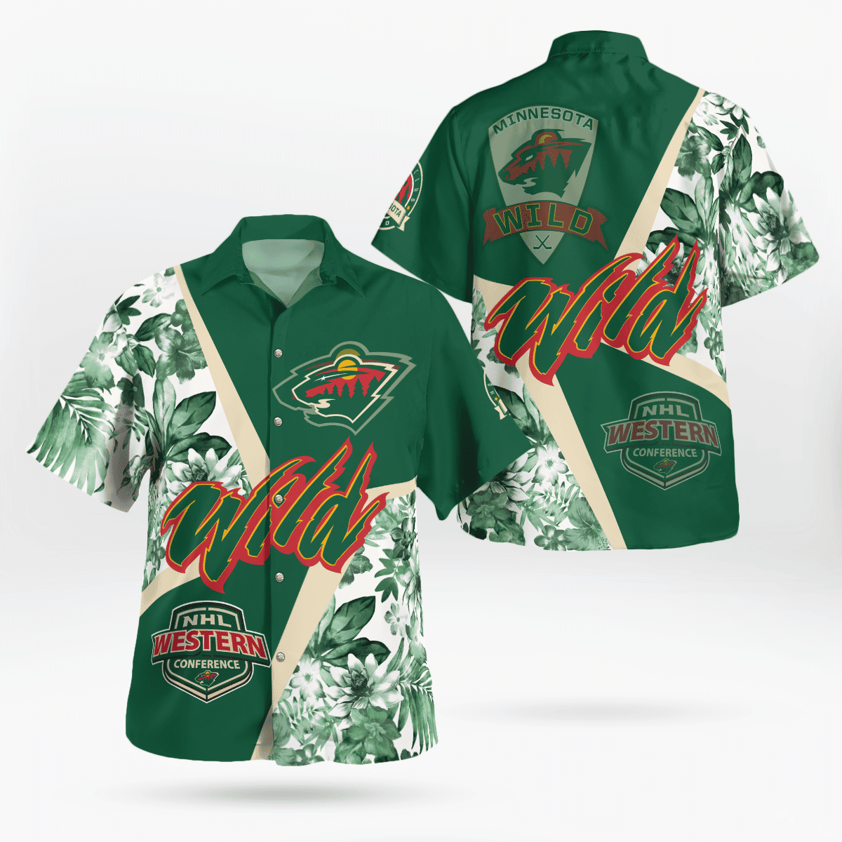 Floral Victory Minnesota Wild Hawaiian Shirt – TeeAloha