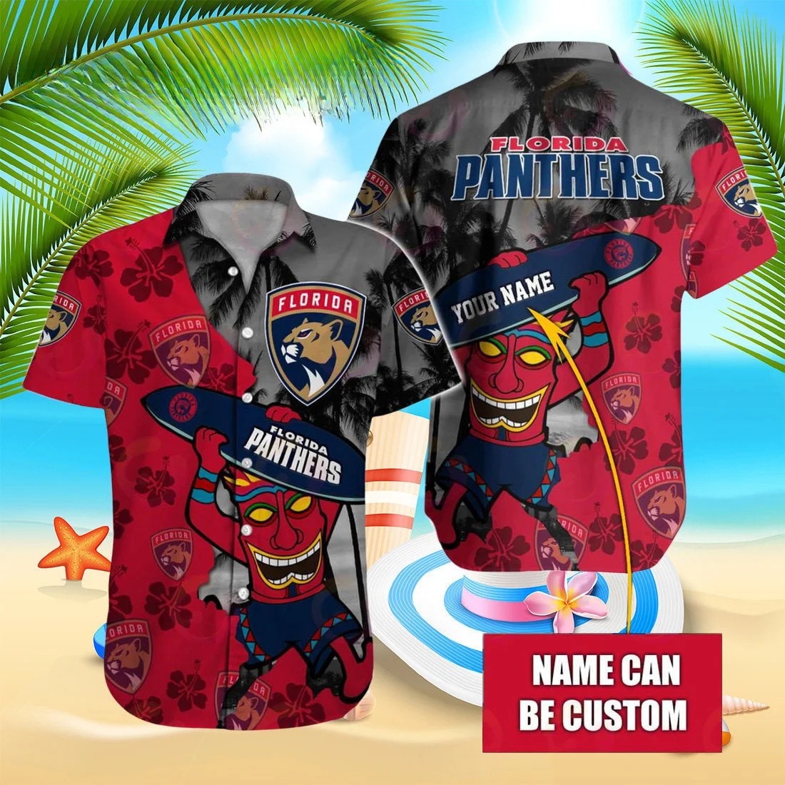 Florida Panthers Surfing Tiki Hawaiian Shirt – TeeAloha