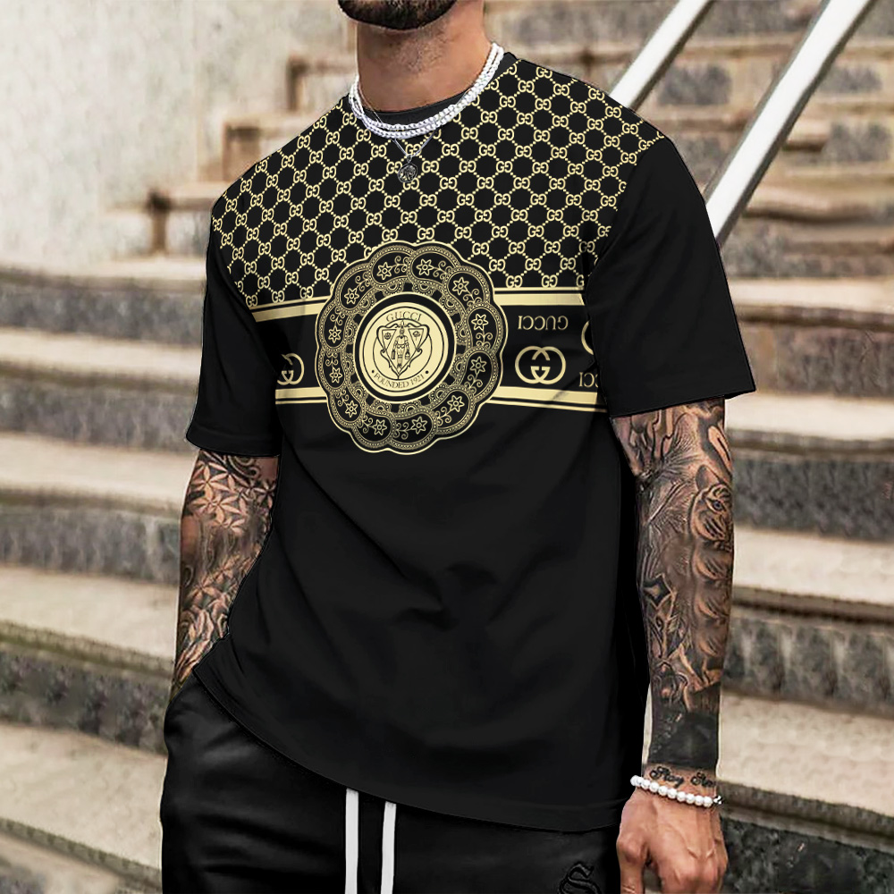 High Quality Luxury Brand Unisex T-Shirt 100% Cotton Hot Gift PEA345608 High Quality Printed Men’s 3D T-Shirt-HP240628020