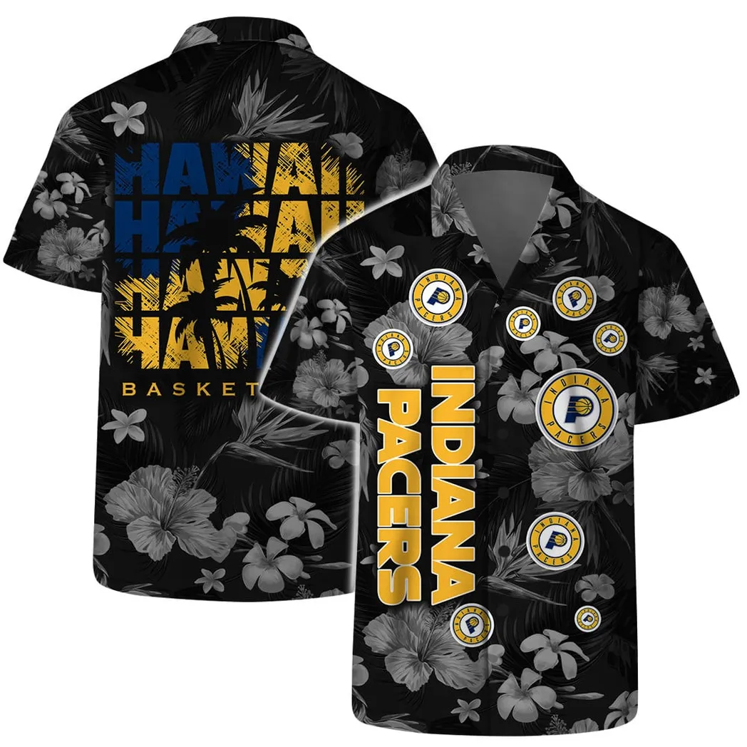 Indiana Pacers Hawaiian Floral Blackout Shirt – TeeAloha