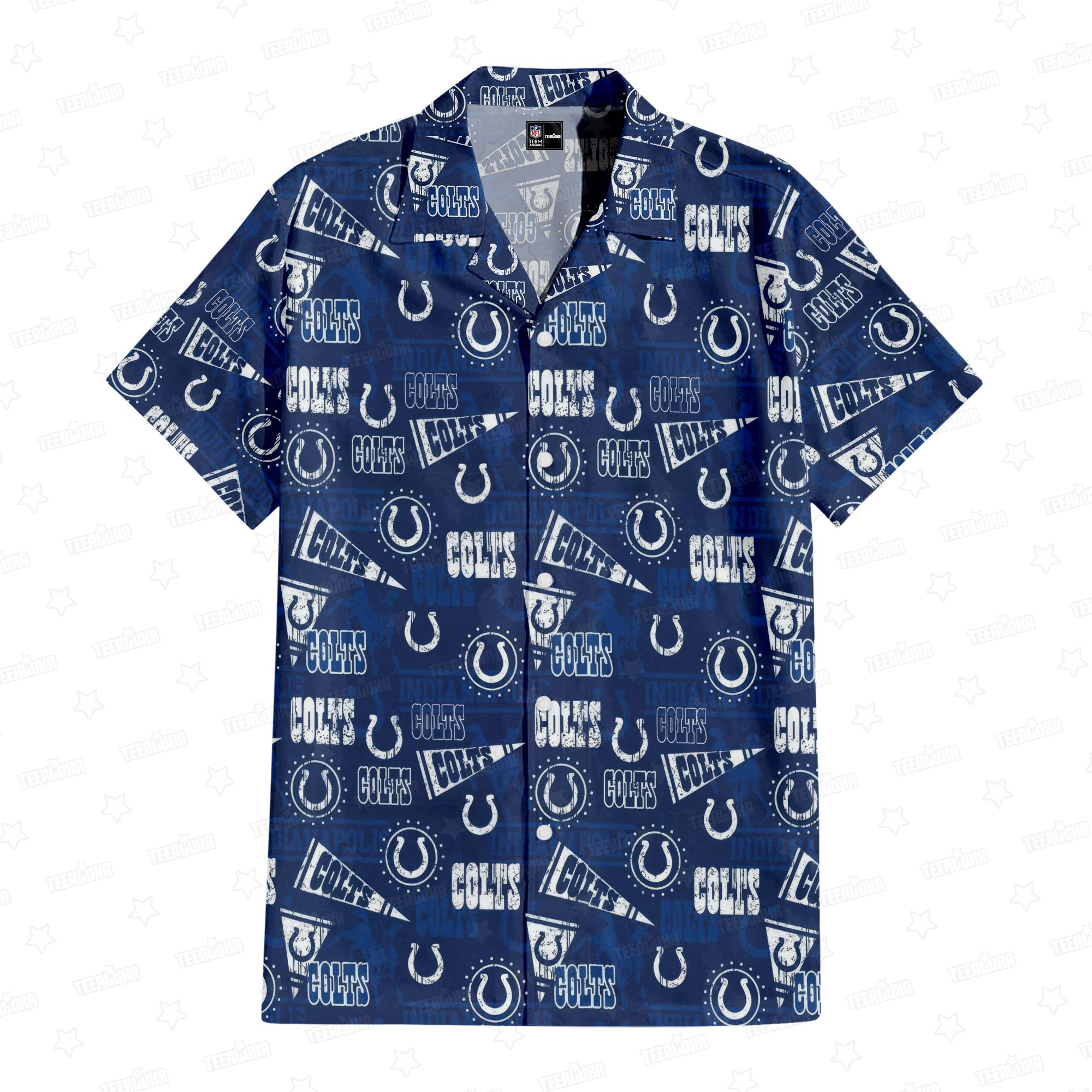Indianapolis Colts Gridiron Majesty Hawaiian Shirt – TeeAloha