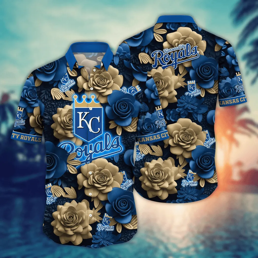 Kansas City Royals Bold Blue Rose Hawaiian Shirt – TeeAloha