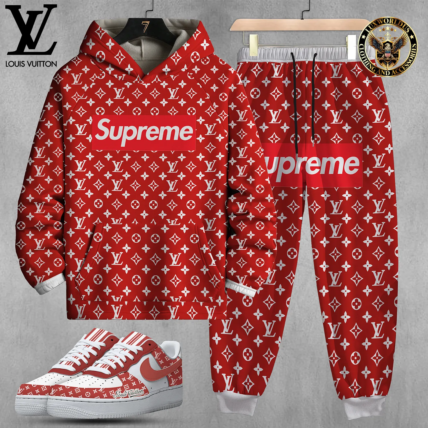 Limited Edition Set Hoodie & Pants Match AF1 Sneaker LUX-AF+CK+F40-000DLAFHC8M