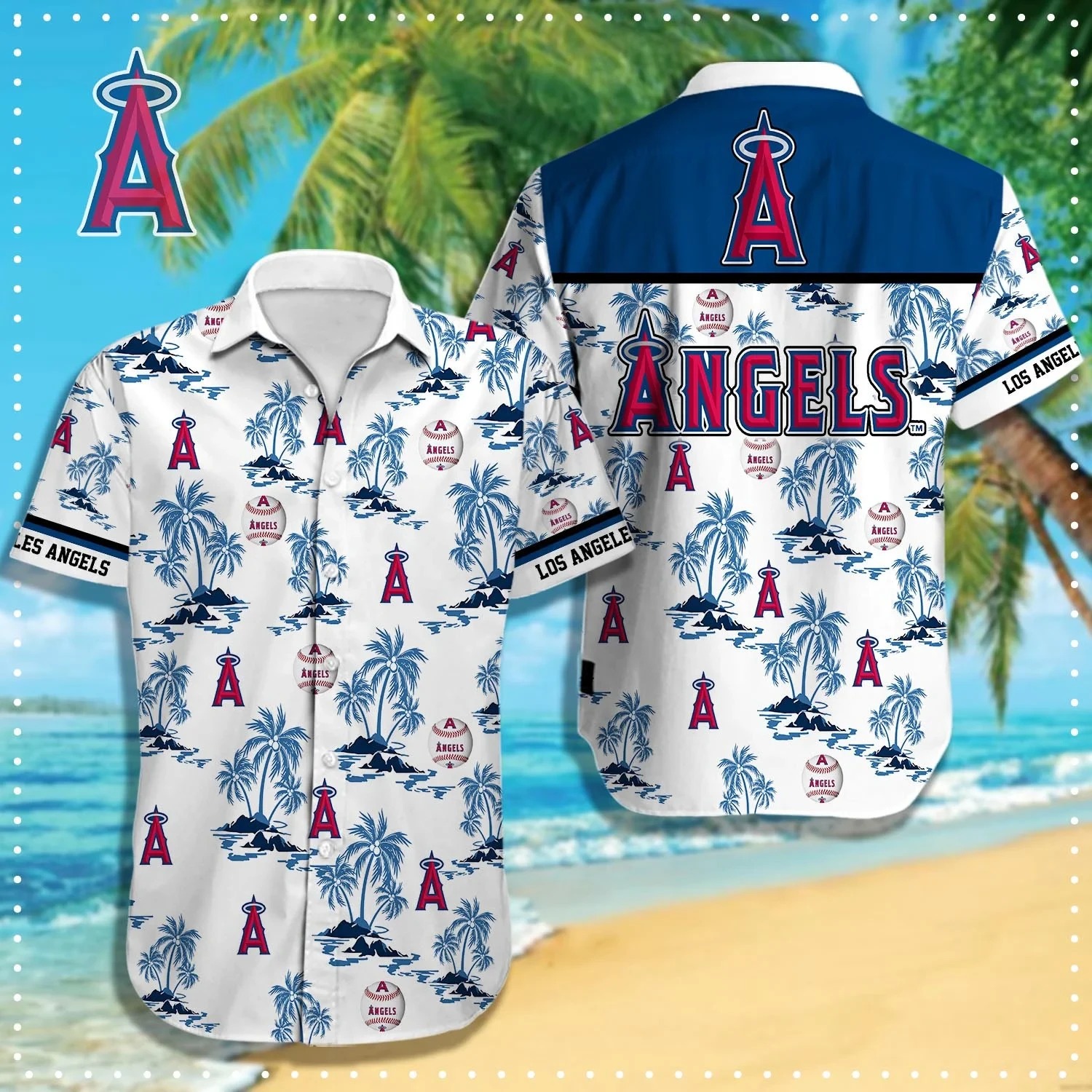 Los Angeles Angels Palm Paradise Hawaiian Shirt – TeeAloha