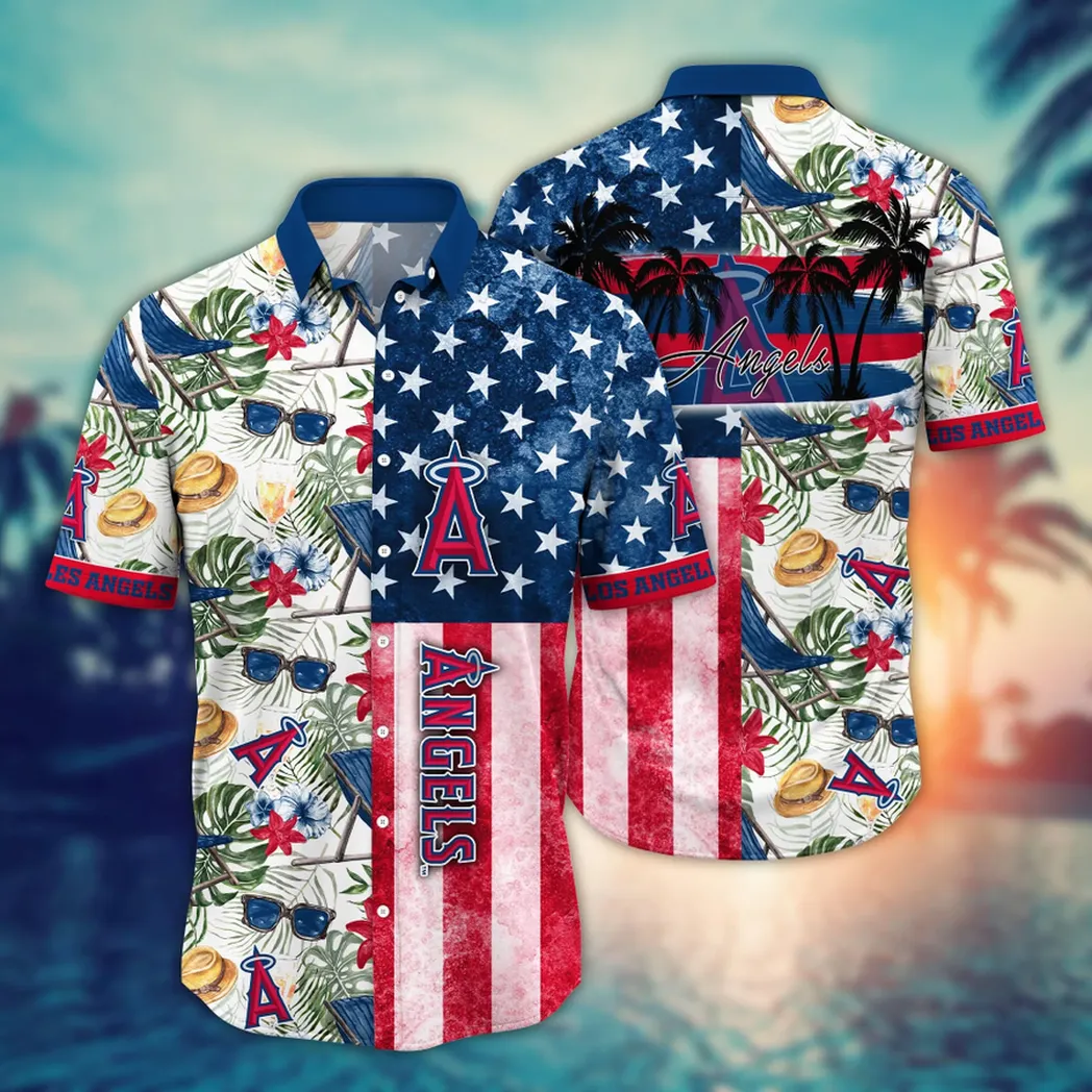 Los Angeles Angels Stars & Palms Hawaiian Shirt – TeeAloha